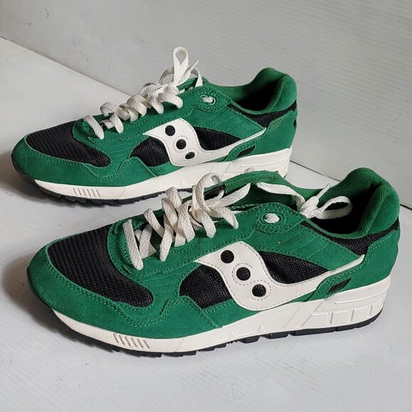 Saucony Shadow 5000 Green White Black Leather Sneaker Shoes S70404 Men\'s size 10 main image 5